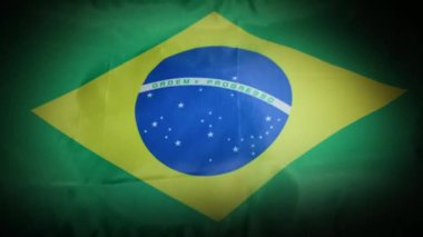 Brezilya ulusal bayrağı dalgalanır ve dalgalanır. Yüksek kalite 4k görüntü