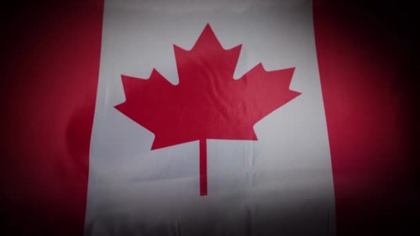 Kanada Nemzeti Zászló Lengett Folyt Matricával Kiváló Minőségű Felvételek — Stock videók