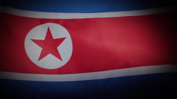 朝鲜国旗飘扬着 飘扬着 高质量的4K镜头 — 图库视频影像