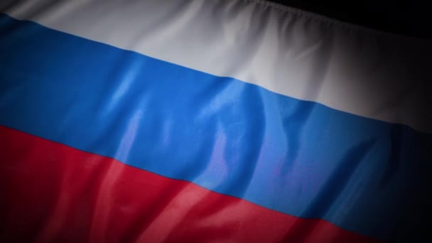 Dynamischer Schwenk Der Russischen Nationalflagge Hochwertiges Filmmaterial — Stockvideo