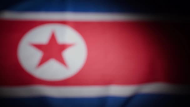 北朝鮮の国旗に焦点を当てています 高品質の4K映像 — ストック動画