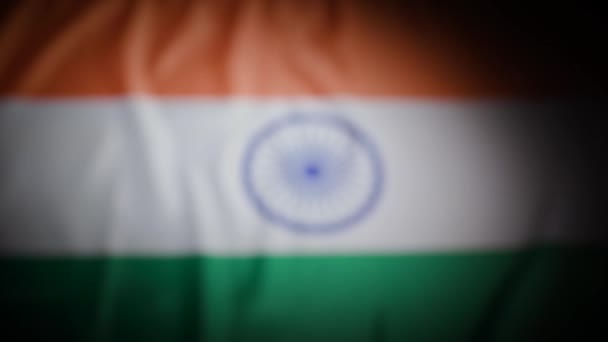 Bastidor Foco Bandera Del País India Con Viñeta Imágenes Alta — Vídeo de stock