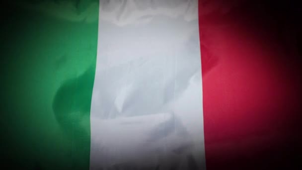 Bandera Nacional Italia Ondeando Fluyendo Con Viñeta Imágenes Alta Calidad — Vídeo de stock