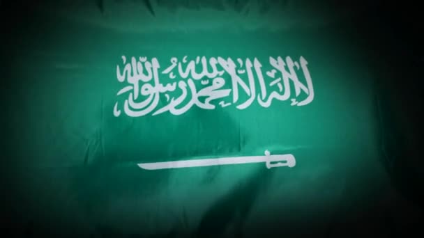 Saudi Arabiens Nationalflagge Flattert Und Weht Mit Vignette Hochwertiges Filmmaterial — Stockvideo