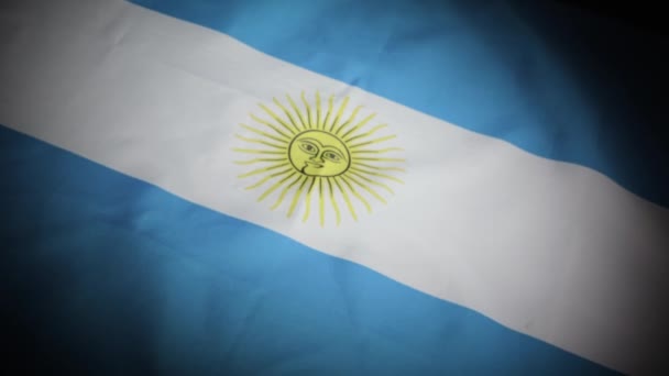 Dynamisk Sväng Argentina Nationella Flagga Högkvalitativ Film — Stockvideo