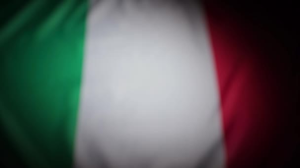 Rack Foco Bandeira País Itália Com Vinheta Imagens Alta Qualidade — Vídeo de Stock