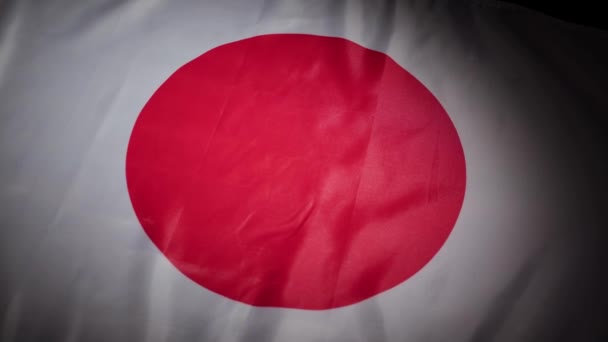 Dynamiczny Zwrot Flagi Japonii Wysokiej Jakości Materiał — Wideo stockowe