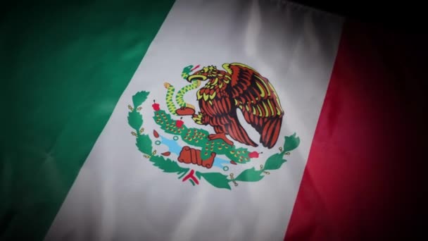 Meksika Ulusal Bayrağının Dinamik Dönüşü Yüksek Kalite Görüntü — Stok video
