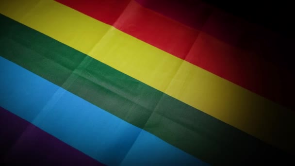 Dynamische Wende Der Lgbtq Pride Nationalflagge Hochwertiges Filmmaterial — Stockvideo
