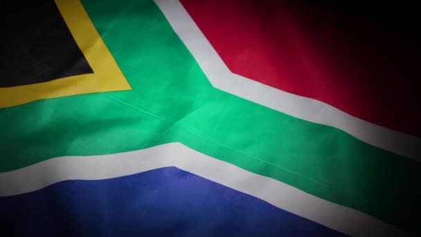 Svolta Dinamica Della Bandiera Nazionale Sudafricana Filmati Alta Qualità — Video Stock