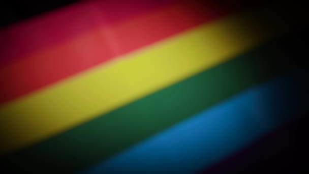 Gestellfokus Der Lgbtq Pride Flagge Mit Vignette Hochwertiges Filmmaterial — Stockvideo