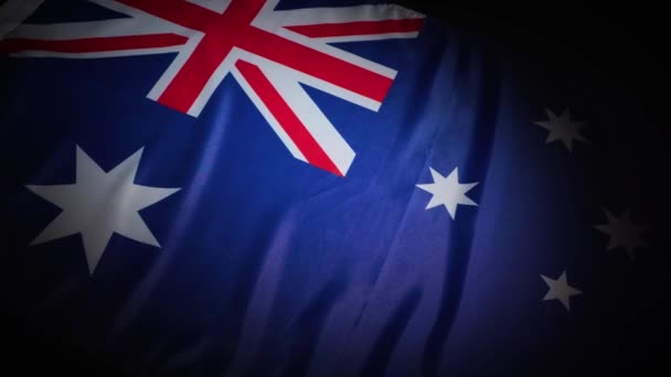 Dynamische Drehung Der Australischen Landesflagge Hochwertiges Filmmaterial — Stockvideo