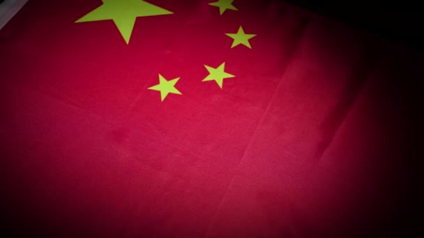 Динамичный Поворот Китайского Национального Флага Высококачественные Кадры — стоковое видео