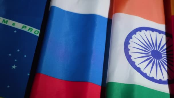Panning Skott Brics Nations Brasilien Ryssland Indien Kina Sydafrika Högkvalitativ — Stockvideo