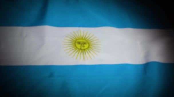 Rack Fokus Argentina Nationella Flagga Med Vinjett Högkvalitativ Film — Stockvideo