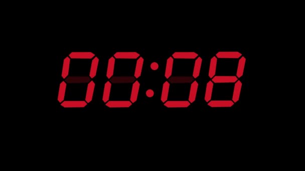 Червоний 10S Countdown Високоякісні Кадри — стокове відео