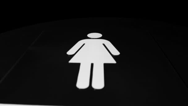 Womens Restroom Sign Dark Background High Quality Footage — Video