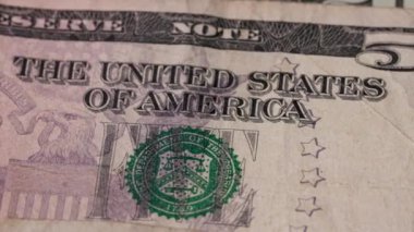 Beş Amerikan Doları Lincoln Para Birimi Yasal ihale 1. Yüksek kalite 4k görüntü