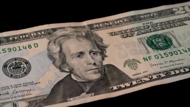 Billete Dólares Jackson Moneda Moneda Curso Legal Imágenes Alta Calidad — Vídeos de Stock