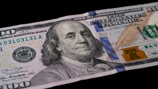 Cien Billetes Dólar Estadounidense Moneda Franklin Moneda Curso Legal Imágenes — Vídeos de Stock