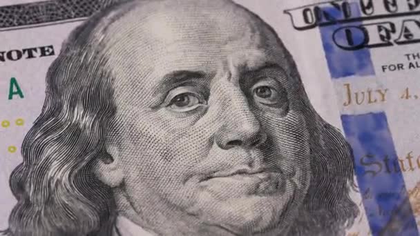 Cien Billetes Dólar Franklin Moneda Moneda Curso Legal Imágenes Alta — Vídeos de Stock