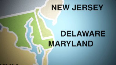 Amerika haritasında Delaware eyaletinin havadan görünüşü 6. Yüksek kalite fotoğraf