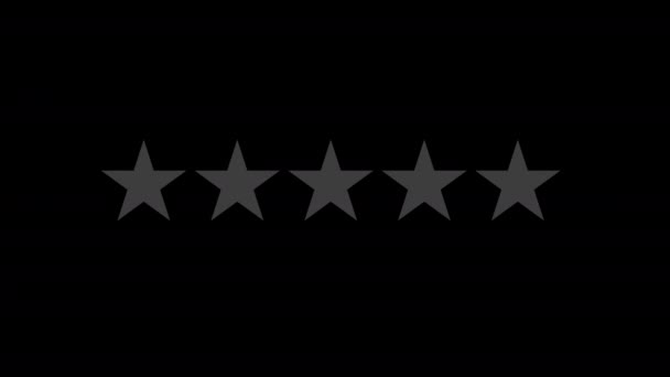 Sterne Bewertung Kundenbewertungen Feedback Konzept Schwarzer Hintergrund Hochwertiges Filmmaterial — Stockvideo