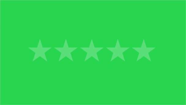 Желтый Пятизвездочный Рейтинг Отзывы Клиентов Фоне Зеленого Экрана Высококачественные Кадры — стоковое видео