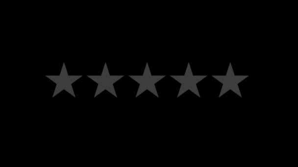 Three Star Rating Customer Reviews Feedback Concept Black Background High — Stock Video
