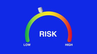 Düşük risk yönetimi değerlendirme tolerans göstergesi mavi ekran. Yüksek kalite 4k görüntü