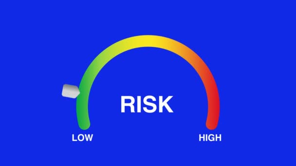 Medium Risk Management Assessment Tolerance Indicator Meter Blue Screen High — Stock Video