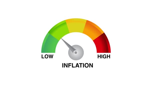 Висока Інфляційна Шкала Анімації Графічного Білого Фону Високоякісні Кадри — стокове відео