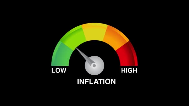Alta Inflação Animação Gráfico Fundo Preto Imagens Alta Qualidade — Vídeo de Stock