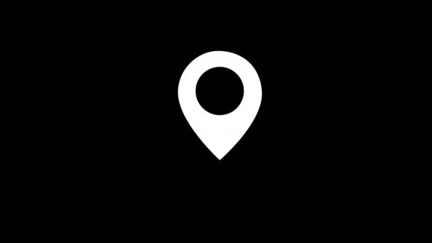 Біла Карта Розташування Шпилька Символу Руху Графічний Анімація Зелений Екран — стокове відео