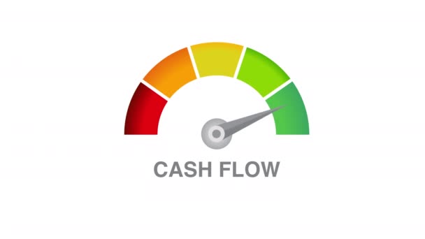 Niedriger Cashflow Ebene Skala Bewegungsgrafik Animation Weißer Hintergrund Hochwertiges Filmmaterial — Stockvideo