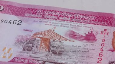 20 Sri Lanka Rupisi. Para banknotu 3. Yüksek kalite 4k görüntü