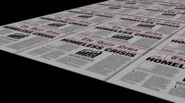 Evsiz gazete hareketi grafik animasyonu. Yüksek kalite 4k görüntü