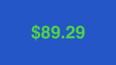 Beyaz dolar miktarı, hareket grafiklerini 1 'den 1200 animasyon mavisine yükseltiyor. Yüksek kalite 4k görüntü
