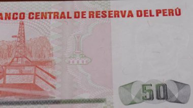 50 Peru, 2 numaralı banknot banknotunu ima ediyor. Yüksek kalite 4k görüntü
