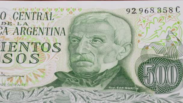 Argentina Banconota 500 Pesos Banconota Filmati Alta Qualità — Video Stock