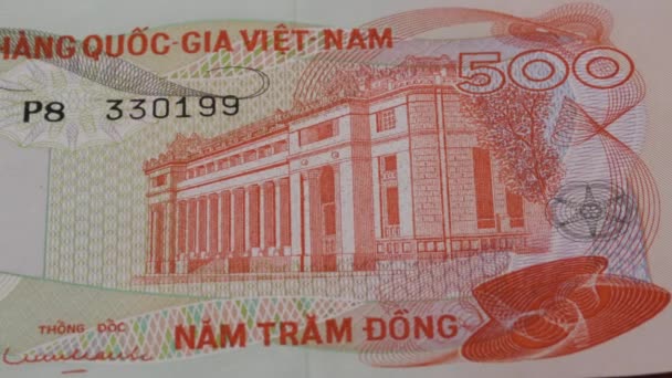 500 Vietnam Dong Vnd Bankovky Bankovky Bankovky Bankovky2 Vysoce Kvalitní — Stock video