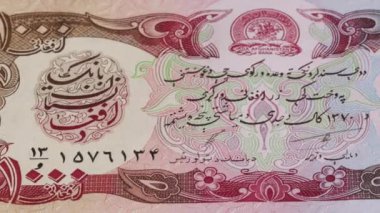 1.000 Afgan ulusal para birimi yasal ihale banknot tasarısı 1 kapanıyor. Yüksek kalite 4k görüntü