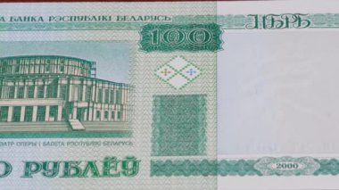 100 Belarus ruble ruble RBL ulusal para birimi yasal banknot tasarısı merkez bankası 2. Yüksek kalite 4k görüntü