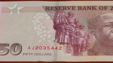 50 Zimbabwe doları ulusal para birimi yasal ihale banknot tasarısı Merkez Bankası 1. Yüksek kalite 4k görüntü