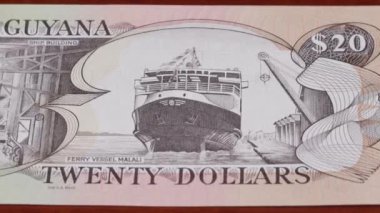 20 Guyana doları ulusal para birimi yasal ihale banknot tasarısı Merkez Bankası 1. Yüksek kalite 4k görüntü