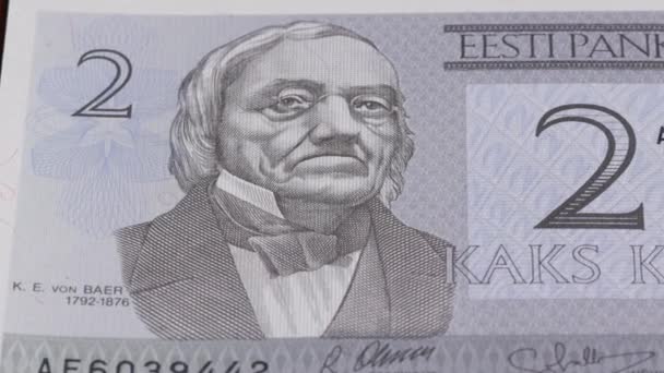 Estonia Kroon National Currency Money Legal Tender Banknote Bill Central — Wideo stockowe