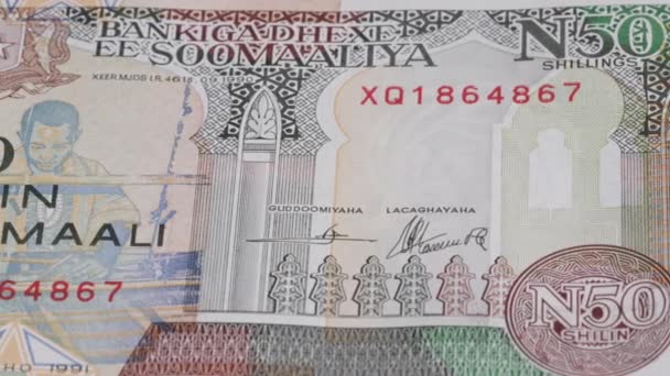 1000 Chelín Somalí Moneda Nacional Billete Curso Legal Banco Central — Vídeo de stock