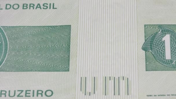 Brazilian Cruzeiro Brl National Currency Money Legal Tender Banknote Bill — 图库视频影像
