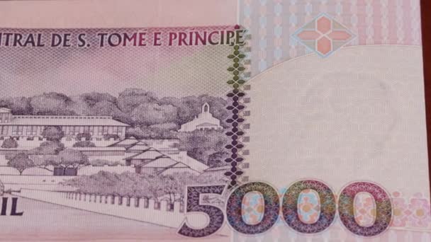 5000 Sao Tome Principe Dobras National Currency Money Legal Tender — Stok Video