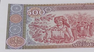 500 Laos kipi ulusal para birimi para yasal ihale tasarısı Merkez Bankası 1. Yüksek kalite 4k görüntü